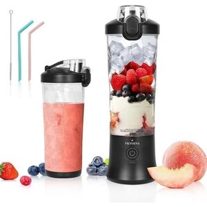 NIB Portable Blender Juicer_Straw, Brush 20 Oz. Extra Lid And Bottom